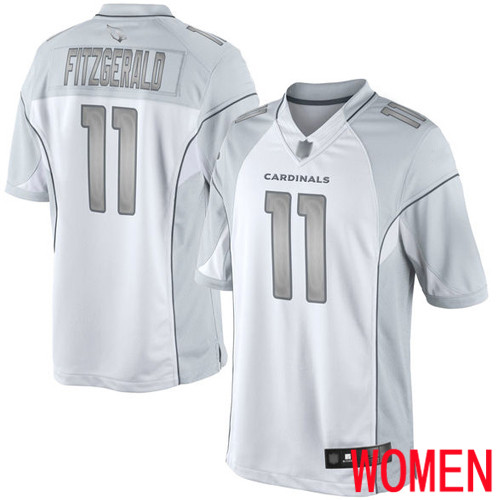 Arizona Cardinals Limited White Women Larry Fitzgerald Jersey NFL Football #11 Platinum->arizona cardinals->NFL Jersey
